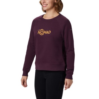 Columbia Hart Mountain Long Sleeve Graphic Crew, Sudaderas Negros Rosas Para Mujer | 231769-ZVY